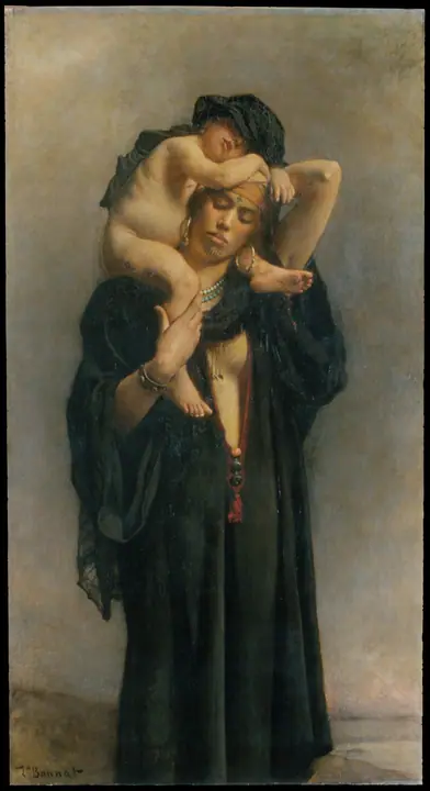 Una campesina egipcia con su hijo, Léon Bonnat