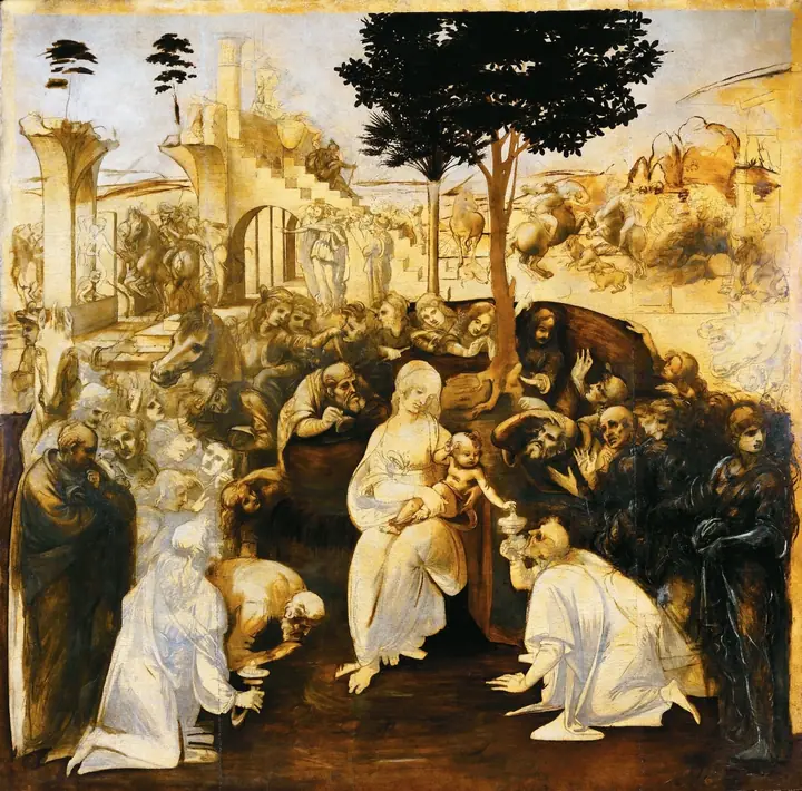 Adoración de los Magos, Leonardo da Vinci
