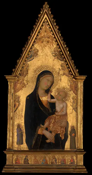 Virgen con el Niño, santos y ángeles, Lippo Memmi