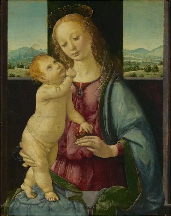 Virgen con el Niño y una granada, Lorenzo di Credi