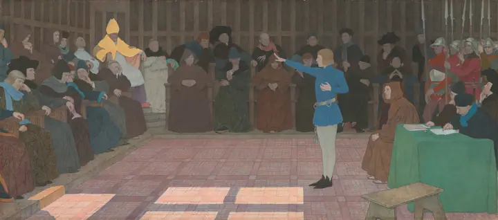 El juicio de Juana de Arco (Serie de Juana de Arco, VI), Louis Maurice Boutet de Monvel