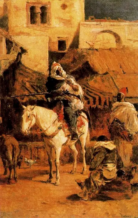 Árabe montando a caballo, Marià Fortuny