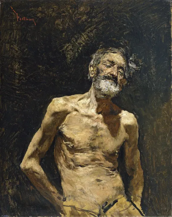 Viejo desnudo al sol, Marià Fortuny