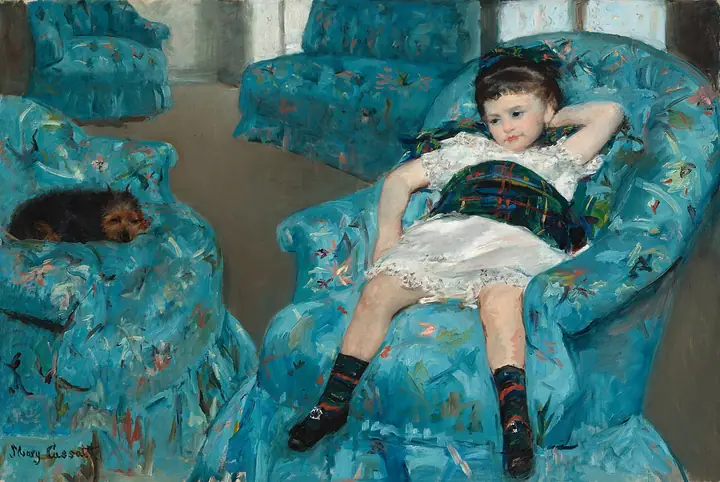 Niñita en un sillón azul, Mary Cassatt
