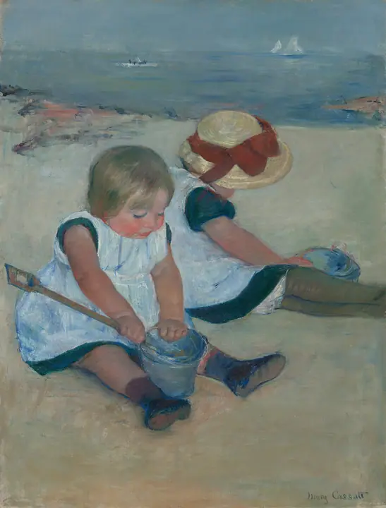 Niños jugando en la playa, Mary Cassatt