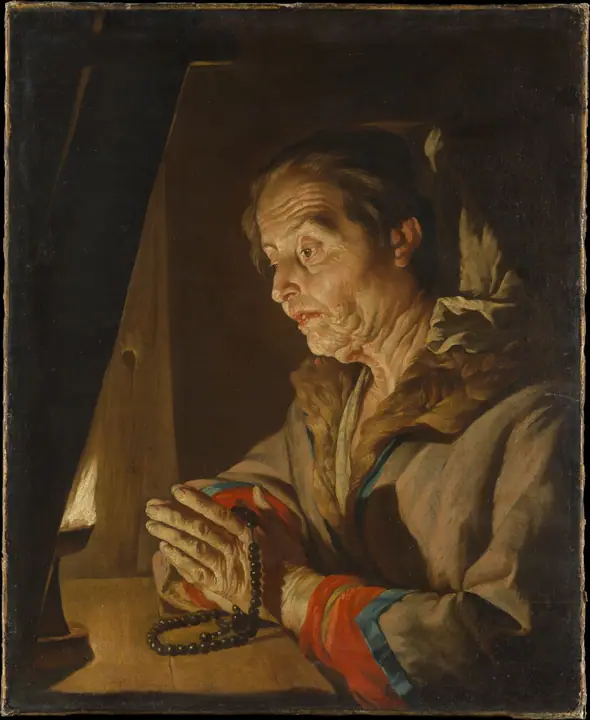 Anciana rezando, Matthias Stom