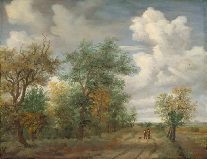 Paisaje boscoso con figuras, Meindert Hobbema
