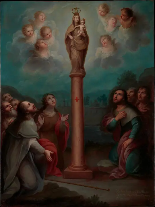 La aparición de la Virgen del Pilar a Santiago, Nicolás Enríquez