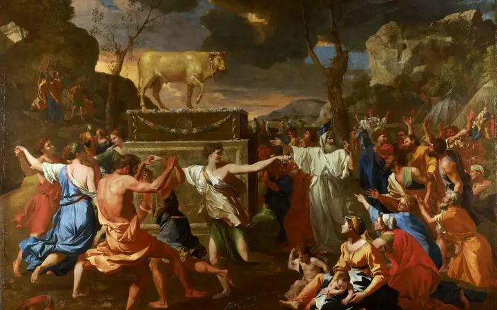 La adoración del becerro de oro, Nicolas Poussin
