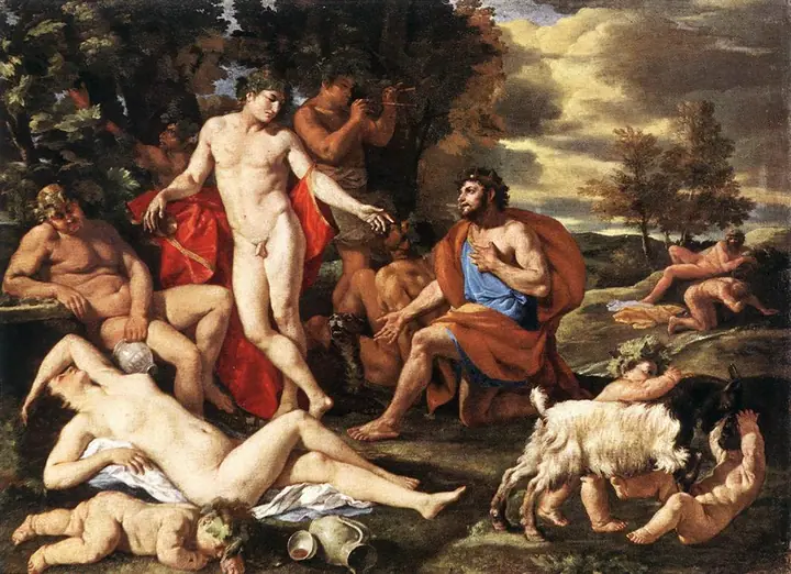 Midas ante Baco, Nicolas Poussin