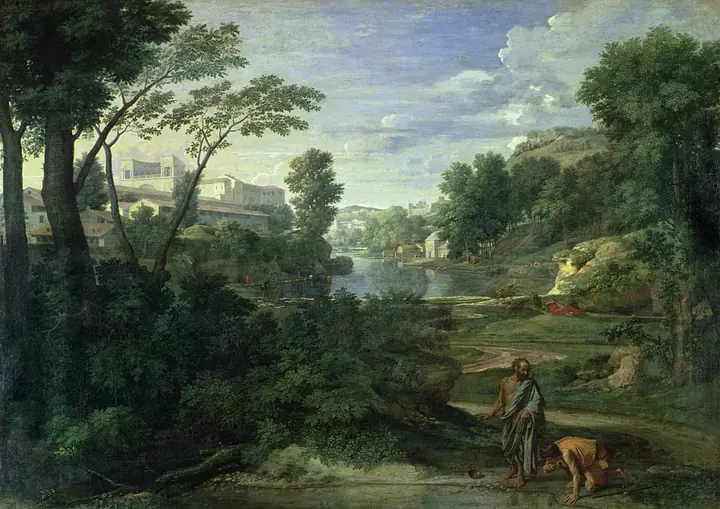Paisaje con Diógenes, Nicolas Poussin
