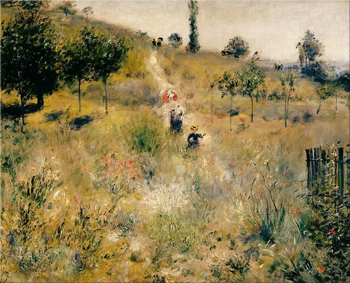 Camino entre la hierba alta, Pierre-Auguste Renoir