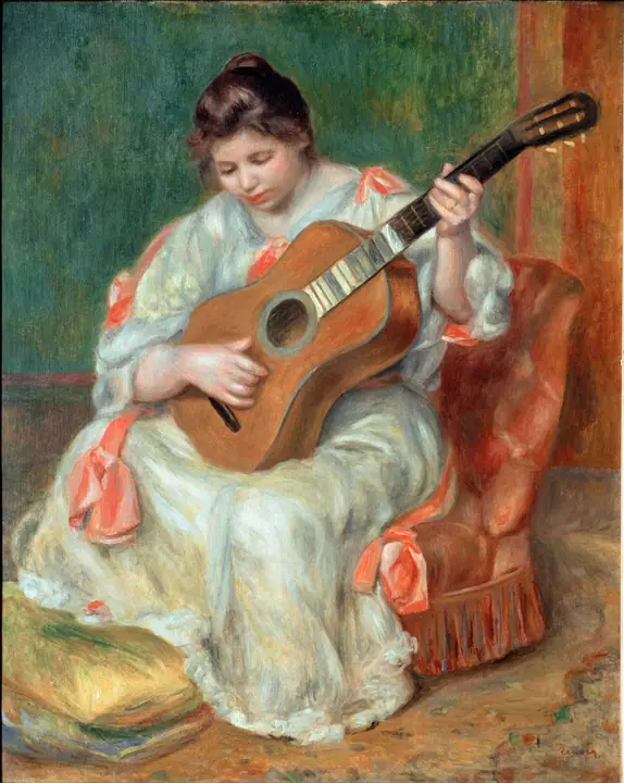 Mujer tocando la guitarra, Pierre-Auguste Renoir