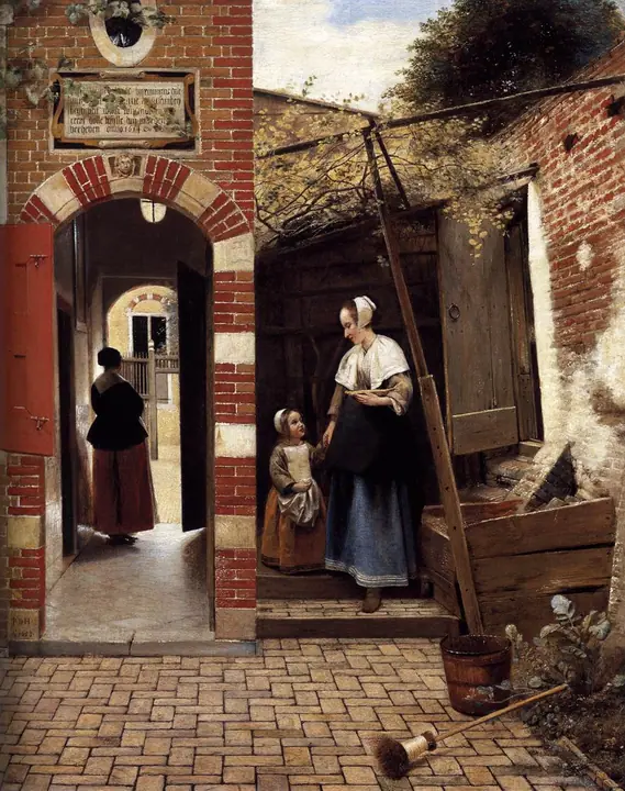 Patio de una casa en Delft, Pieter de Hooch
