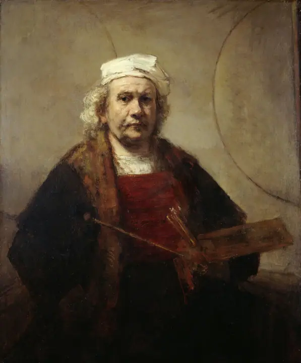 Autorretrato con dos círculos, Rembrandt van Rijn