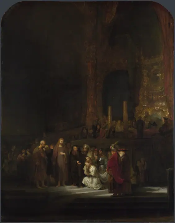 Cristo y la mujer adúltera, Rembrandt van Rijn