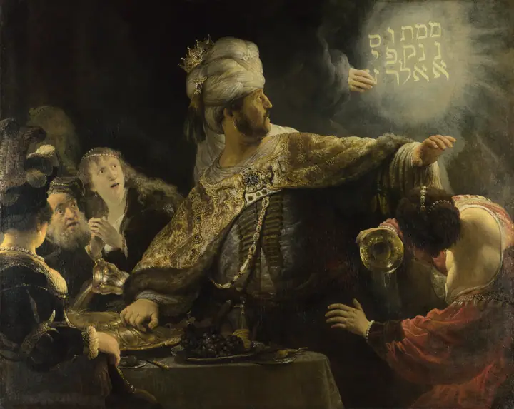 El festín de Baltasar, Rembrandt van Rijn
