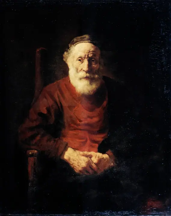Retrato de anciano en rojo, Rembrandt van Rijn