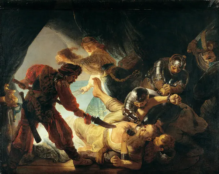Sansom cegado por los filisteos, Rembrandt van Rijn