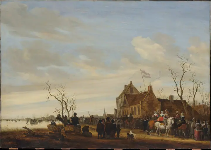 La pesca de anguilas, Salomon van Ruysdael