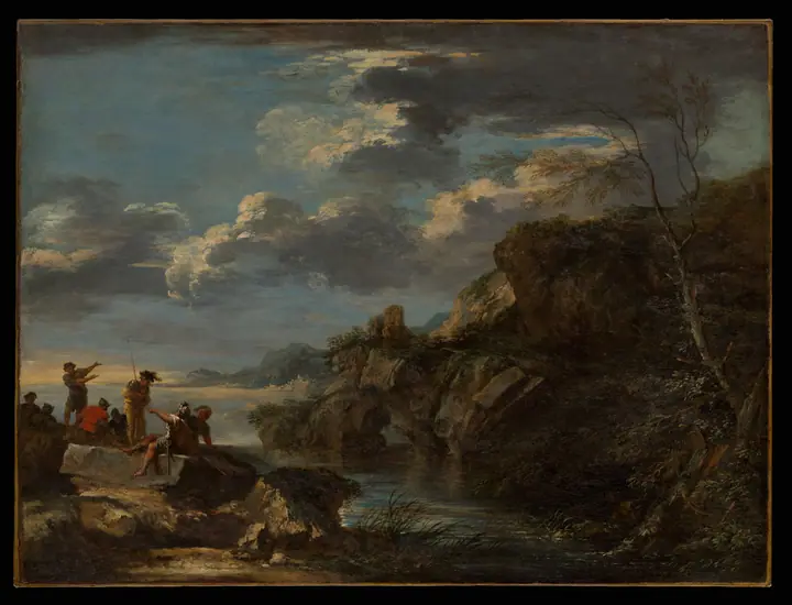 Bandidos en una costa rocosa, Salvator Rosa