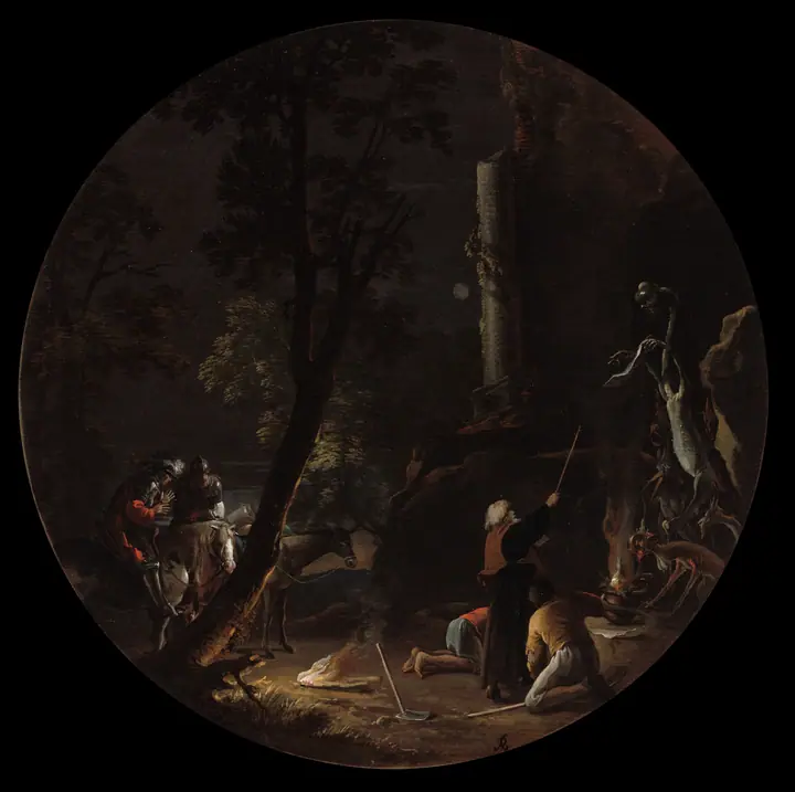 Escenas de brujería, Noche, Salvator Rosa