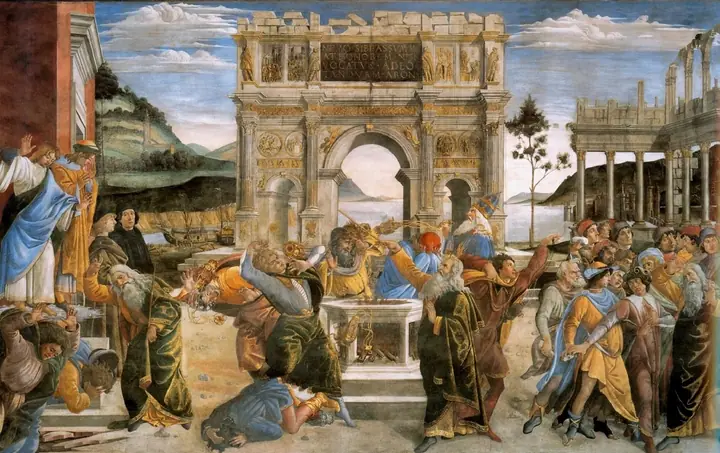 Castigo de los rebeldes Coré, Sandro Botticelli