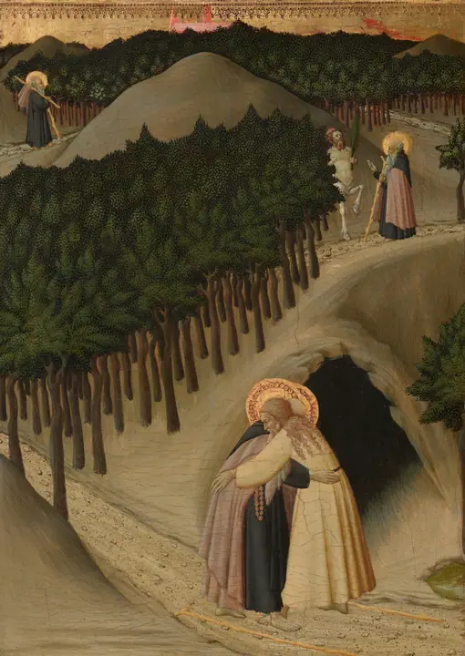 El encuentro de san Antonio y san Pablo, Sano di Pietro