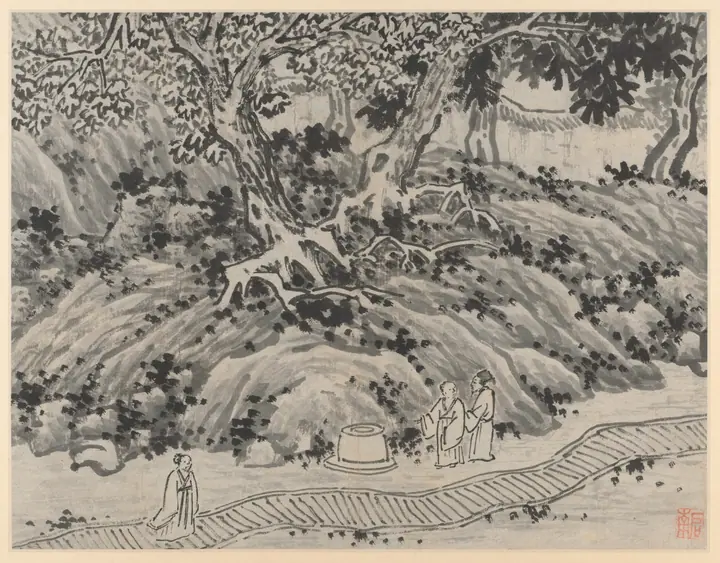 La fuente del Necio, de Doce vistas de la colina del Tigre, Suzhou, Shen Zhou