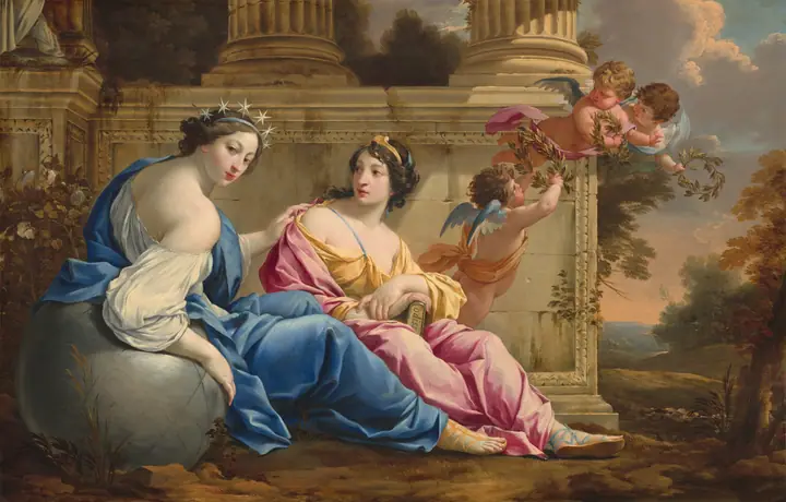 Las musas Urania y Calíope, Simon Vouet