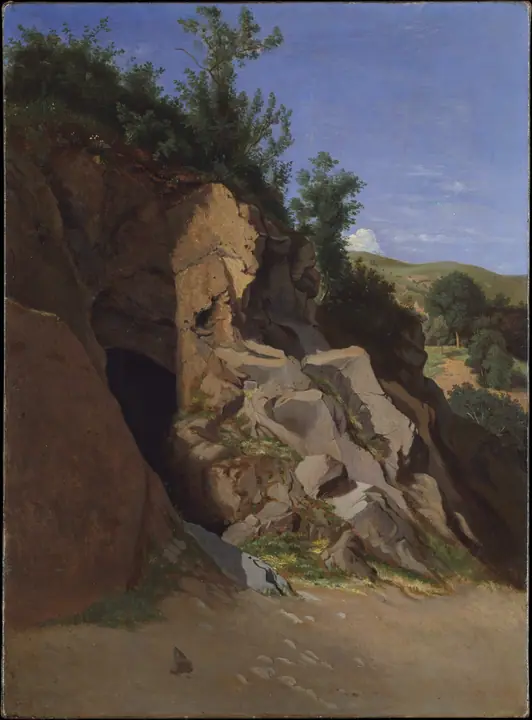 Paisaje con una cueva, Théodore Caruelle d'Aligny