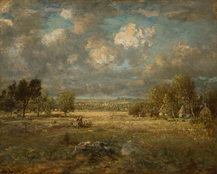 Campiña en Picardía, Théodore Rousseau