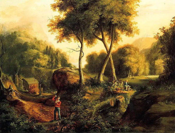 Cabaña de leñador, Thomas Cole