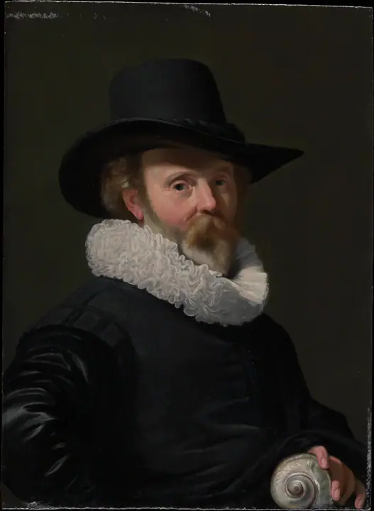 Retrato de un hombre con una concha, Thomas de Keyser