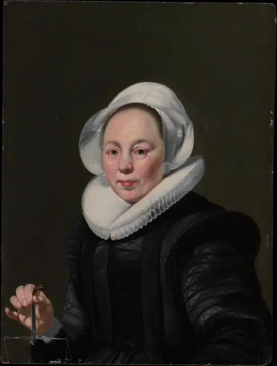 Retrato de una mujer con una balanza, Thomas de Keyser