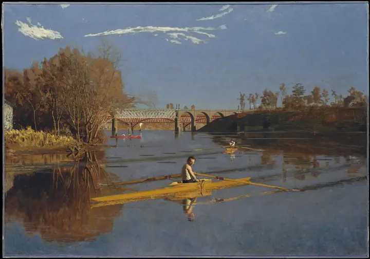 El campeón de remo (Max Schmitt en una scull individual), Thomas Eakins