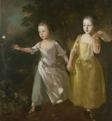 Las hijas del pintor persiguiendo una mariposa, Thomas Gainsborough