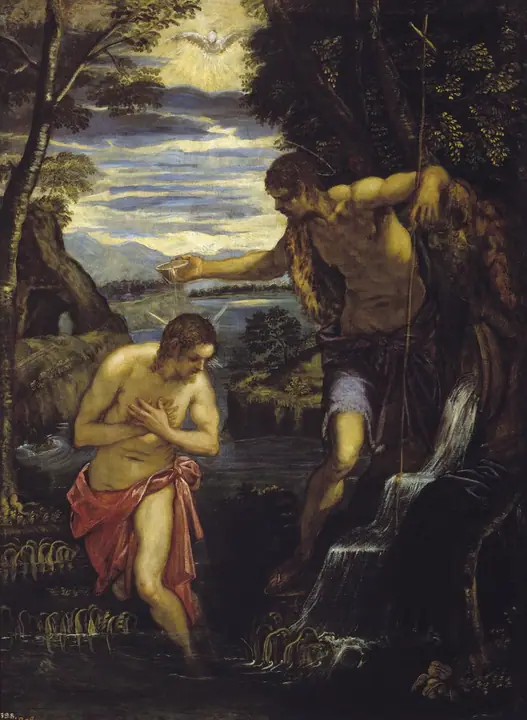 El bautismo de Cristo, Tintoretto