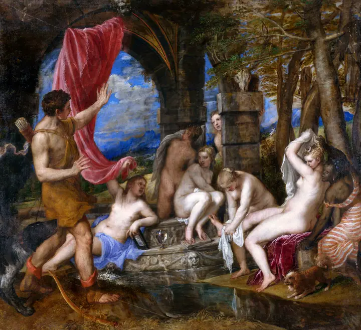 Diana y Acteón (Estudio), Tiziano Vecellio
