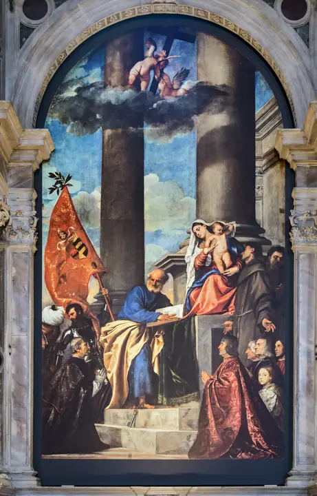 La Virgen de la familia Pesaro, Tiziano Vecellio