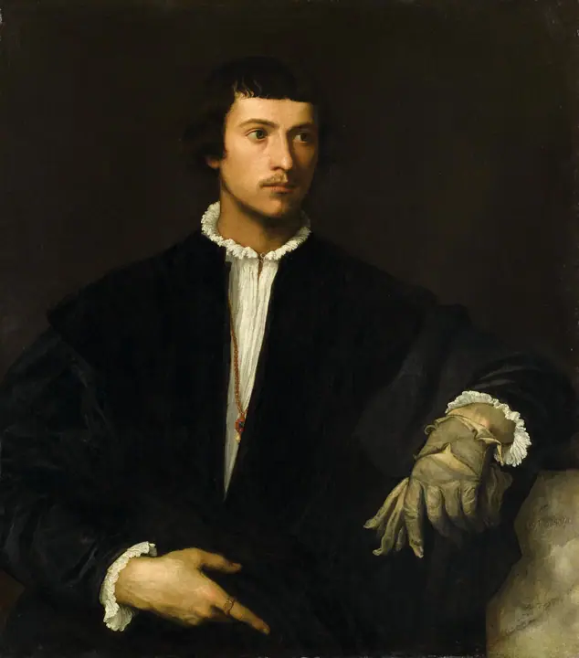 Retrato de joven con guantes, Tiziano Vecellio