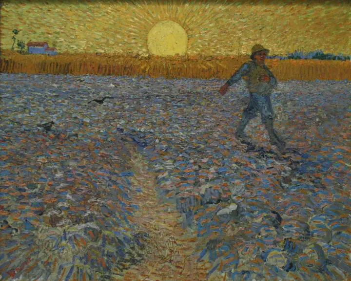 El sembrador a la puesta del sol, Vincent van Gogh