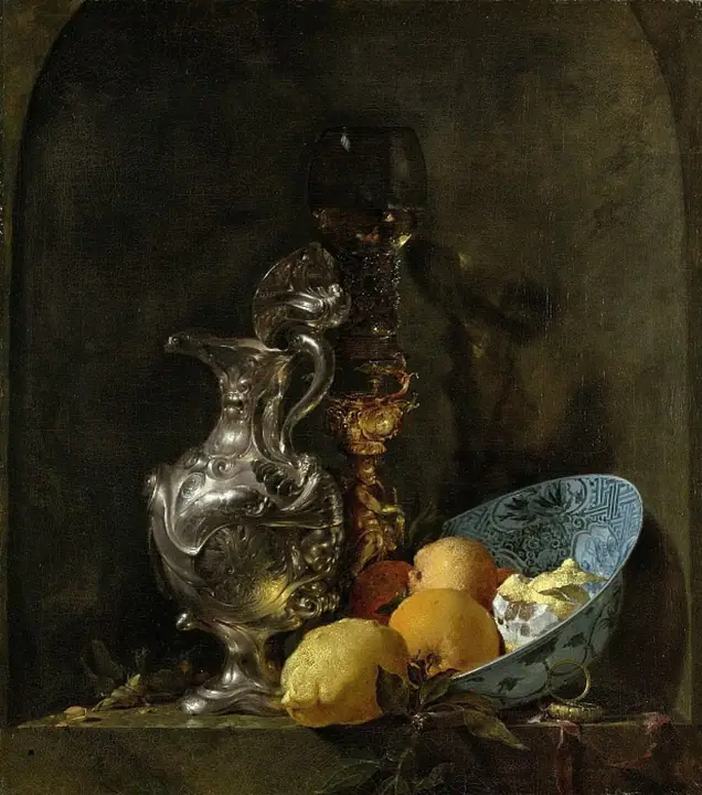 Bodegón con jarra de plata, Willem Kalf