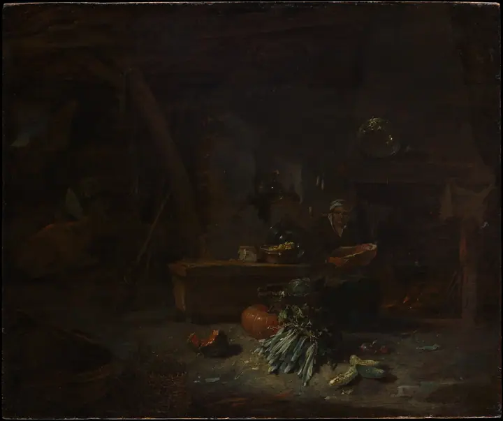 Interior de una cocina, Willem Kalf