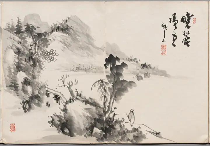 Pintura tres del álbum de pinturas de Haizan, Yoshitsugu Haizan
